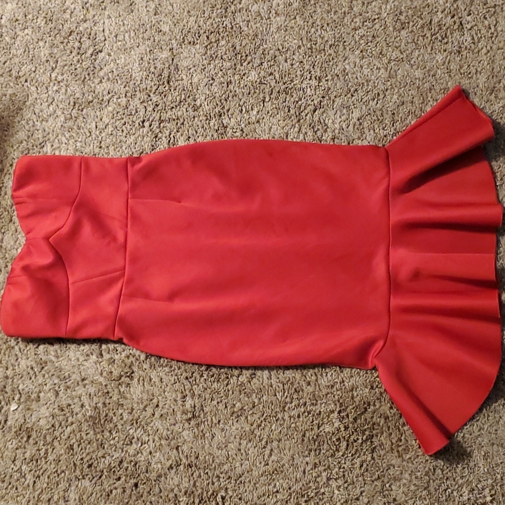 Express Red Neoprene Cocktail Dress